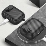 Custodia per AirPods 1 e 2 in fibra di carbonio con blocco
