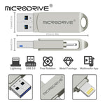 MicroDrive Disco Flash USB 2.0 + Lightning 8-512GB