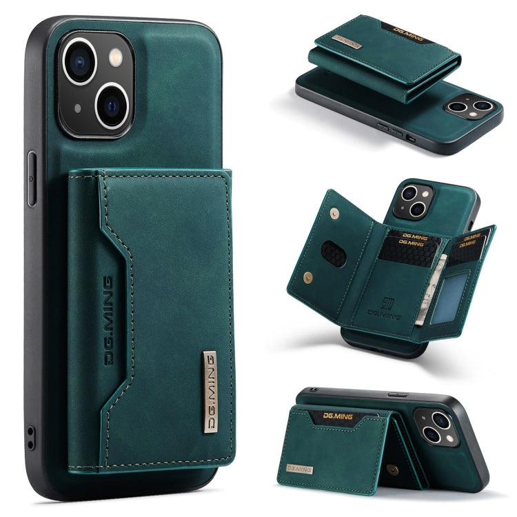 Custodia per telefono in pelle con portafoglio a tre pieghe serie DG.MING M2, For iPhone 15