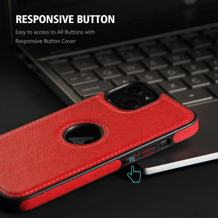 Custodia in pelle con cuciture per iPhone 15 Pro Max