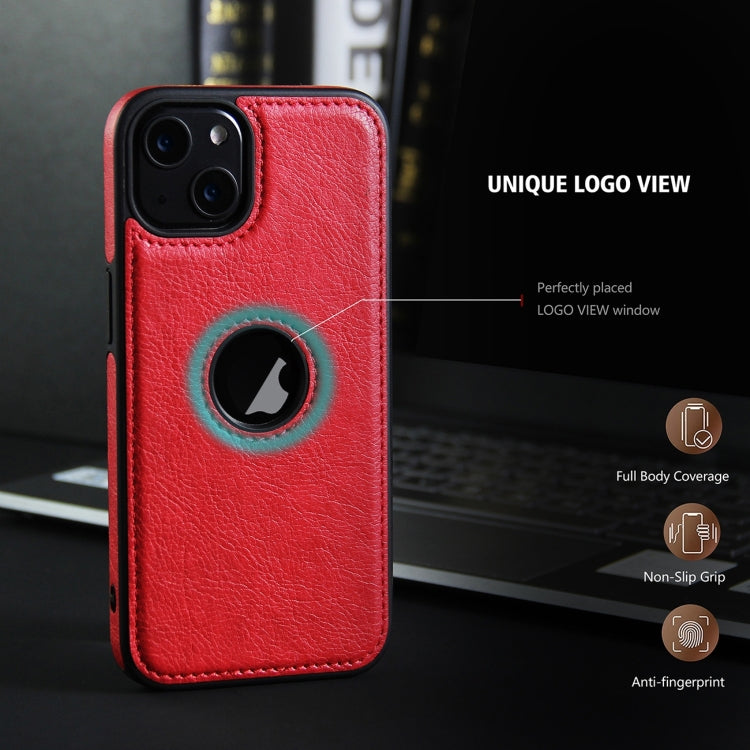 Custodia in pelle con cuciture per iPhone 15 Pro Max
