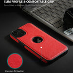 Custodia in pelle con cuciture per iPhone 15 Pro Max