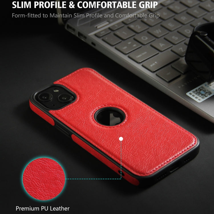 Custodia in pelle con cuciture per iPhone 15 Pro Max