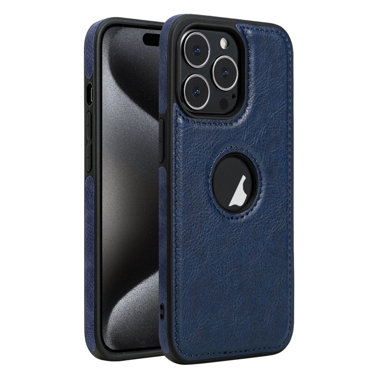 Custodia in pelle con cuciture per iPhone 15 Pro Max