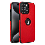 Custodia in pelle con cuciture per iPhone 15 Pro Max
