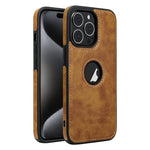 Custodia in pelle con cuciture per iPhone 15 Pro Max