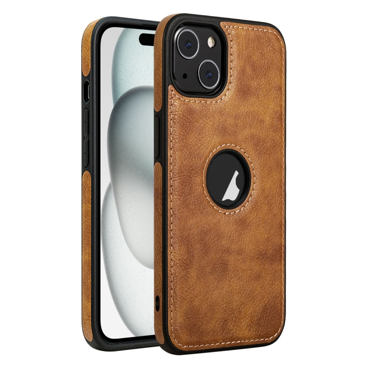 Custodia in pelle con cuciture per iPhone 15 Pro Max