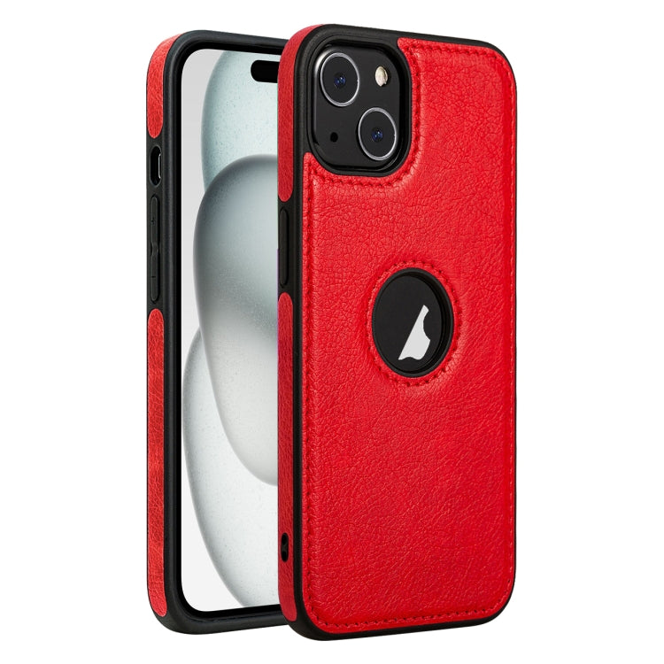 Custodia in pelle con cuciture per iPhone 15 Pro Max