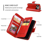 Custodia portafoglio in pelle per iPhone 18 Pro