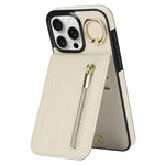 Custodia per telefono con slot per scheda RFID con anello retrò e cerniera, For iPhone 15 Pro Max, For iPhone 15 Pro, For iPhone 15 Plus