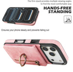 Custodia per telefono con slot per scheda RFID con anello retrò e cerniera, For iPhone 17e / 16e, For iPhone 17 Pro Max, For iPhone 17 Pro