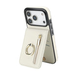 Custodia per telefono con slot per scheda RFID con anello retrò e cerniera, For iPhone 17e / 16e, For iPhone 17 Pro Max, For iPhone 17 Pro