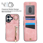 Custodia per telefono con slot per scheda RFID con anello retrò e cerniera, For iPhone 17, For iPhone Air, For iPhone 16 Pro Max
