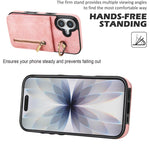 Custodia per telefono con slot per scheda RFID con anello retrò e cerniera, For iPhone 17, For iPhone Air, For iPhone 16 Pro Max