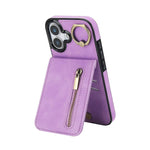 Custodia per telefono con slot per scheda RFID con anello retrò e cerniera, For iPhone 17, For iPhone Air, For iPhone 16 Pro Max