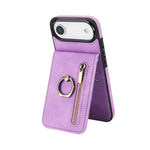 Custodia per telefono con slot per scheda RFID con anello retrò e cerniera, For iPhone 17, For iPhone Air, For iPhone 16 Pro Max