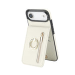Custodia per telefono con slot per scheda RFID con anello retrò e cerniera, For iPhone 17, For iPhone Air, For iPhone 16 Pro Max