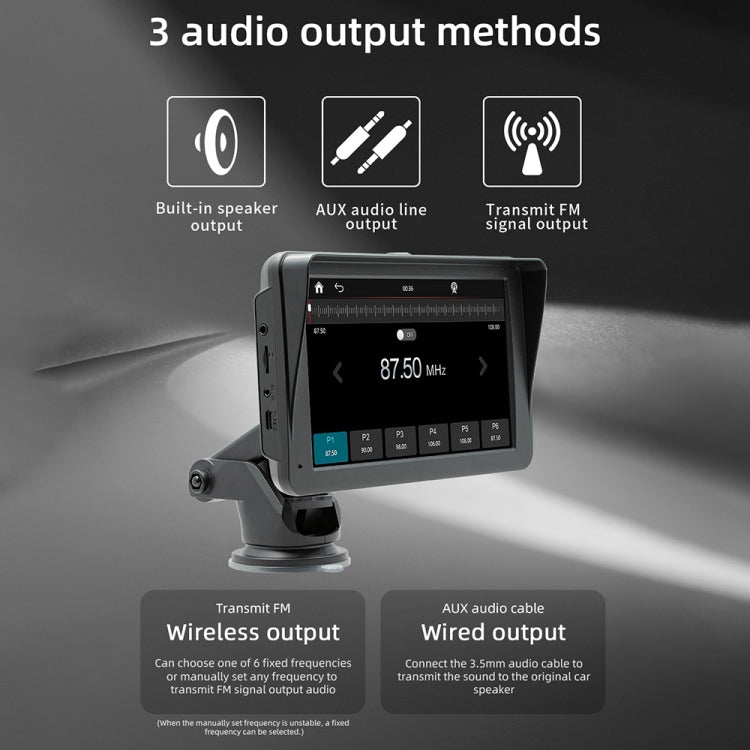 Lettore MP5 per auto 7" con CarPlay wireless e Bluetooth 5.0