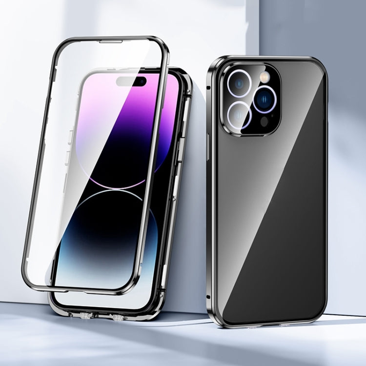 Custodia magnetica per telefono in vetro temperato HD con doppia fibbia, For iPhone 15 Plus, For iPhone 15, For iPhone 13 Pro Max, For iPhone 13 Pro