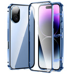 Custodia magnetica per telefono in vetro temperato HD con doppia fibbia, For iPhone 16 Plus, For iPhone 16, For iPhone 15 Pro Max, For iPhone 15 Pro