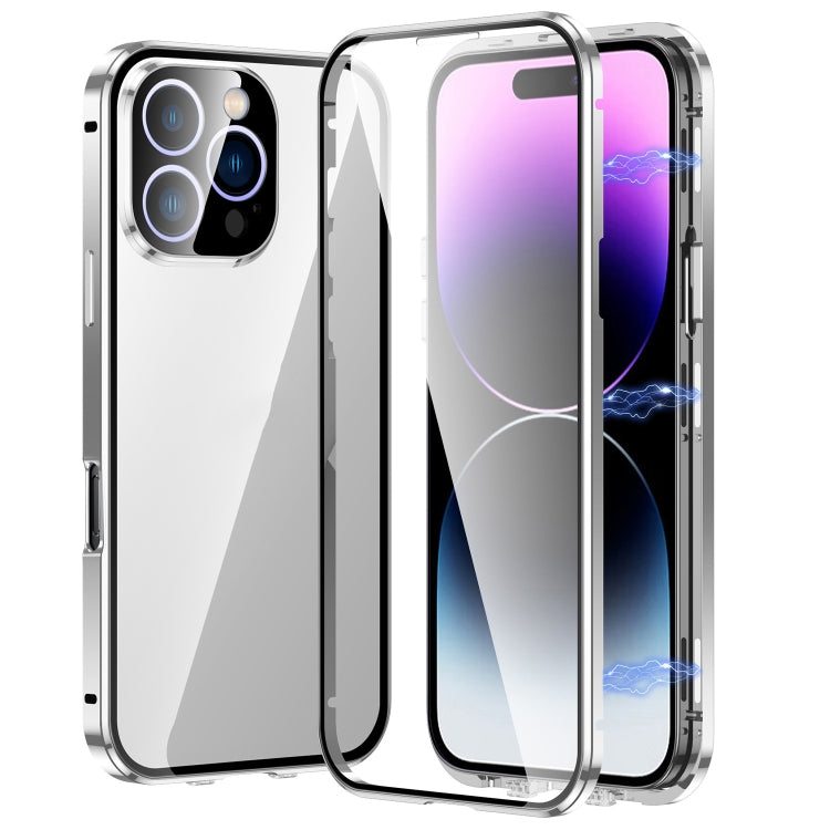 Custodia magnetica per telefono in vetro temperato HD con doppia fibbia, For iPhone 17e / 16e, For iPhone 17, For iPhone 16 Pro Max, For iPhone 16 Pro
