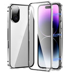 Custodia magnetica per telefono in vetro temperato HD con doppia fibbia, For iPhone 17e / 16e, For iPhone 17, For iPhone 16 Pro Max, For iPhone 16 Pro
