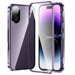 Custodia magnetica per telefono in vetro temperato HD con doppia fibbia, For iPhone 17e / 16e, For iPhone 17, For iPhone 16 Pro Max, For iPhone 16 Pro