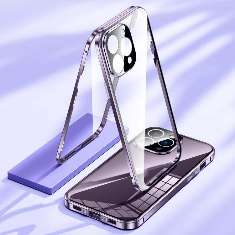 Custodia magnetica per telefono in vetro temperato HD con doppia fibbia, For iPhone 15 Plus, For iPhone 15, For iPhone 13 Pro Max, For iPhone 13 Pro