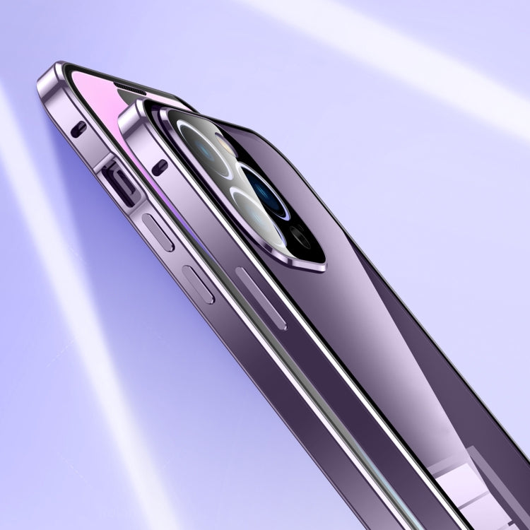 Custodia magnetica per telefono in vetro temperato HD con doppia fibbia, For iPhone 16 Plus, For iPhone 16, For iPhone 15 Pro Max, For iPhone 15 Pro