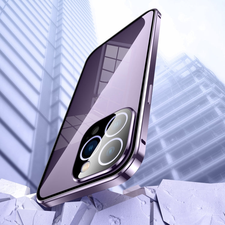 Custodia magnetica per telefono in vetro temperato HD con doppia fibbia, For iPhone 15 Plus, For iPhone 15, For iPhone 13 Pro Max, For iPhone 13 Pro