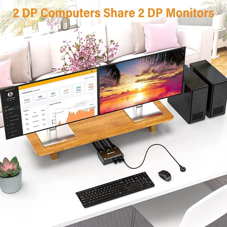 KC-KVM202DP Switch KVM a doppio monitor USB 3.0 DP 4K 60 Hz, KC-KVM202DP
