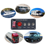 Pannello interruttori accensione auto 12V con pulsante avvio