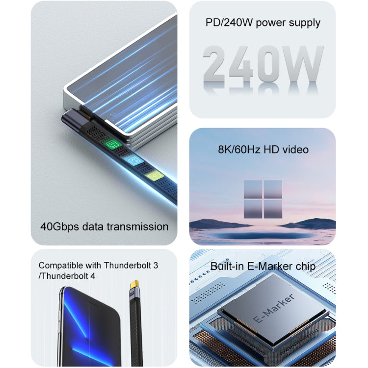 Cavo dati USB-C 240W 40Gbps Type-C maschio-femmina