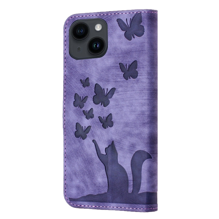 Custodia per cellulare in pelle con stampa a farfalla con gatto, For iPhone 14 Plus, For iPhone 14, For iPhone 14 Pro, For iPhone 14 Pro Max