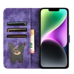 Custodia per cellulare in pelle con stampa a farfalla con gatto, For iPhone 14 Plus, For iPhone 14, For iPhone 14 Pro, For iPhone 14 Pro Max