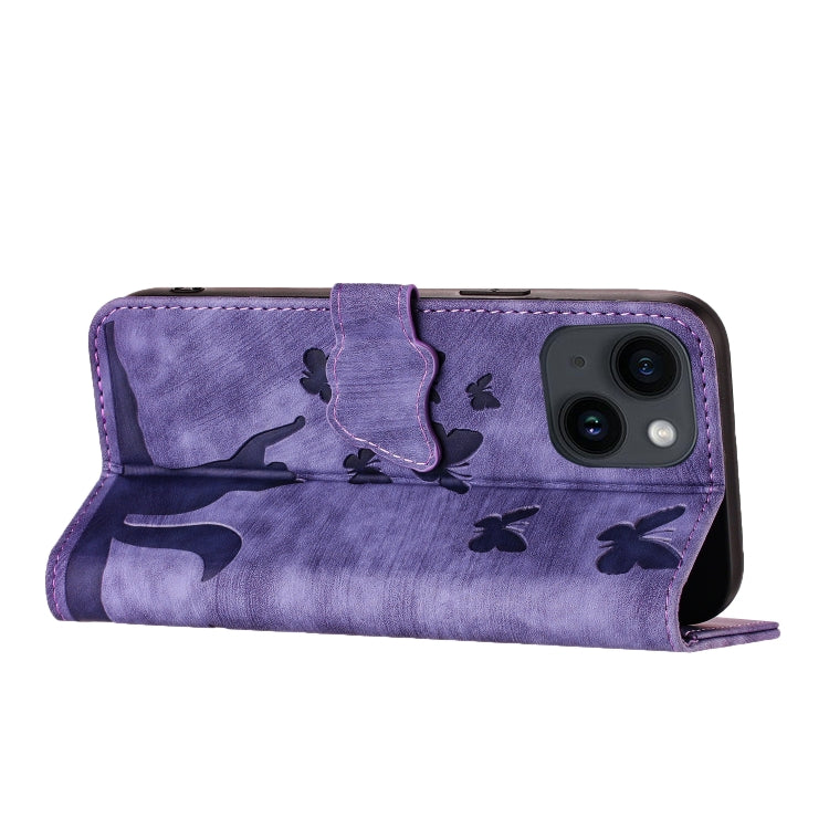 Custodia per cellulare in pelle con stampa a farfalla con gatto, For iPhone 14 Plus, For iPhone 14, For iPhone 14 Pro, For iPhone 14 Pro Max