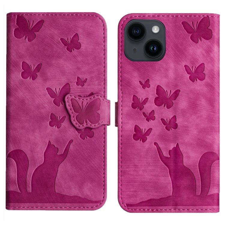 Custodia per cellulare in pelle con stampa a farfalla con gatto, For iPhone 14 Plus, For iPhone 14, For iPhone 14 Pro, For iPhone 14 Pro Max