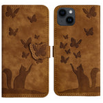 Custodia per cellulare in pelle con stampa a farfalla con gatto, For iPhone 14 Plus, For iPhone 14, For iPhone 14 Pro, For iPhone 14 Pro Max