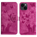 Custodia per cellulare in pelle con stampa a farfalla con gatto, For iPhone 14 Plus, For iPhone 14, For iPhone 14 Pro, For iPhone 14 Pro Max