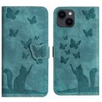 Custodia per cellulare in pelle con stampa a farfalla con gatto, For iPhone 14 Plus, For iPhone 14, For iPhone 14 Pro, For iPhone 14 Pro Max