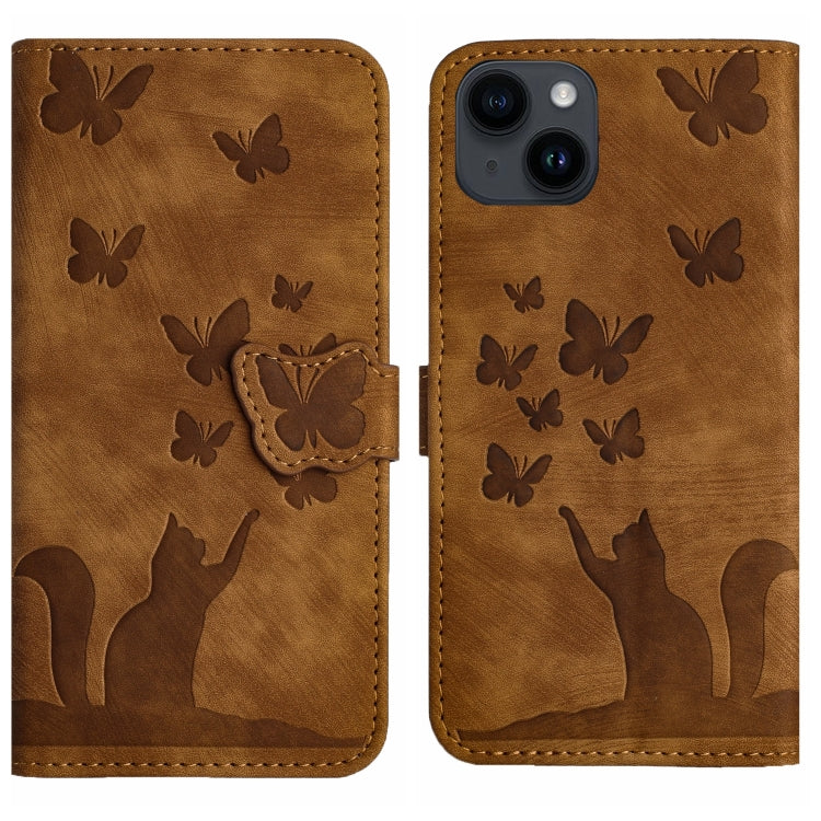 Custodia per cellulare in pelle con stampa a farfalla con gatto, For iPhone 14 Plus, For iPhone 14, For iPhone 14 Pro, For iPhone 14 Pro Max