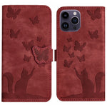 Custodia per cellulare in pelle con stampa a farfalla con gatto, For iPhone 14 Plus, For iPhone 14, For iPhone 14 Pro, For iPhone 14 Pro Max