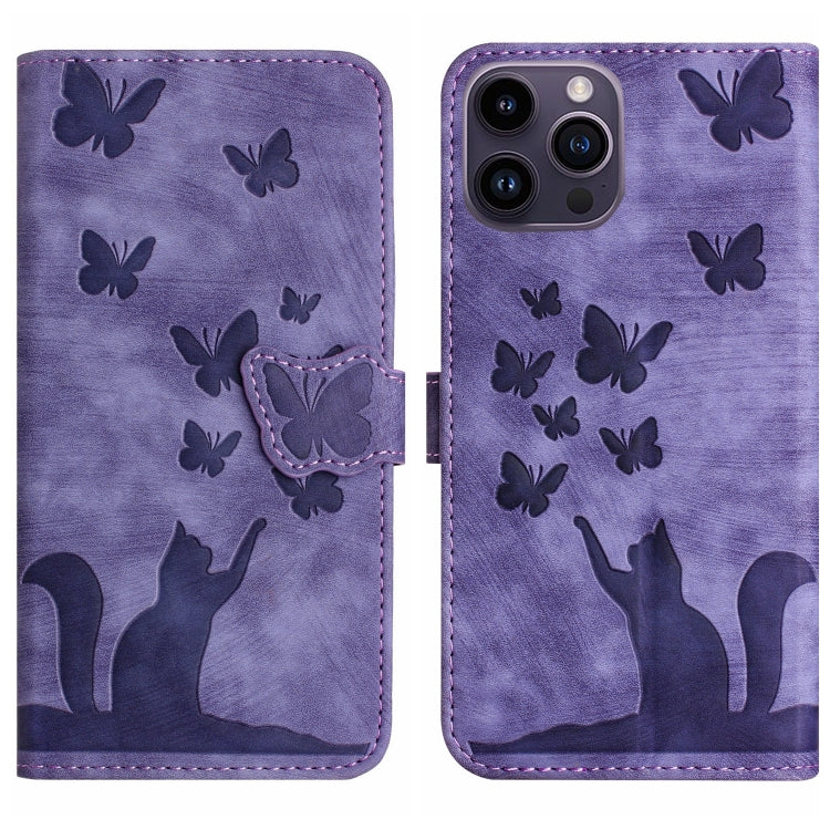 Custodia per cellulare in pelle con stampa a farfalla con gatto, For iPhone 14 Plus, For iPhone 14, For iPhone 14 Pro, For iPhone 14 Pro Max