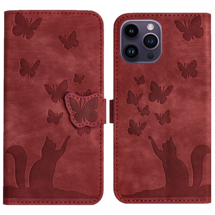 Custodia per cellulare in pelle con stampa a farfalla con gatto, For iPhone 14 Plus, For iPhone 14, For iPhone 14 Pro, For iPhone 14 Pro Max