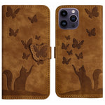 Custodia per cellulare in pelle con stampa a farfalla con gatto, For iPhone 14 Plus, For iPhone 14, For iPhone 14 Pro, For iPhone 14 Pro Max