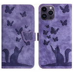 Custodia per cellulare in pelle con stampa a farfalla con gatto, For iPhone 13 mini, For iPhone 12 / 12 Pro, For iPhone 12 Pro Max, For iPhone 12 mini