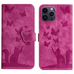 Custodia per cellulare in pelle con stampa a farfalla con gatto, For iPhone 13 mini, For iPhone 12 / 12 Pro, For iPhone 12 Pro Max, For iPhone 12 mini