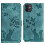 Custodia per cellulare in pelle con stampa a farfalla con gatto, For iPhone 13 mini, For iPhone 12 / 12 Pro, For iPhone 12 Pro Max, For iPhone 12 mini
