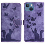 Custodia per cellulare in pelle con stampa a farfalla con gatto, For iPhone 13 mini, For iPhone 12 / 12 Pro, For iPhone 12 Pro Max, For iPhone 12 mini