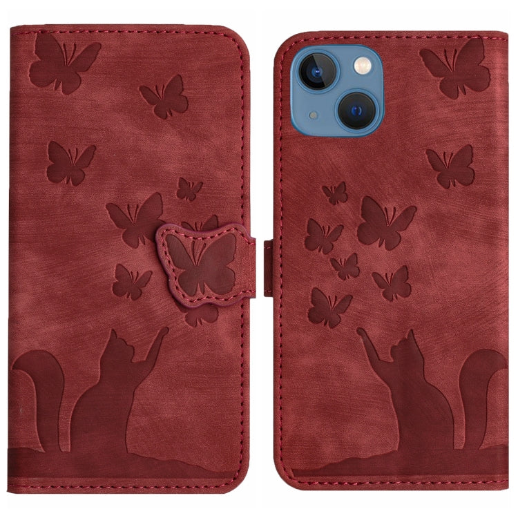 Custodia per cellulare in pelle con stampa a farfalla con gatto, For iPhone 13 mini, For iPhone 12 / 12 Pro, For iPhone 12 Pro Max, For iPhone 12 mini